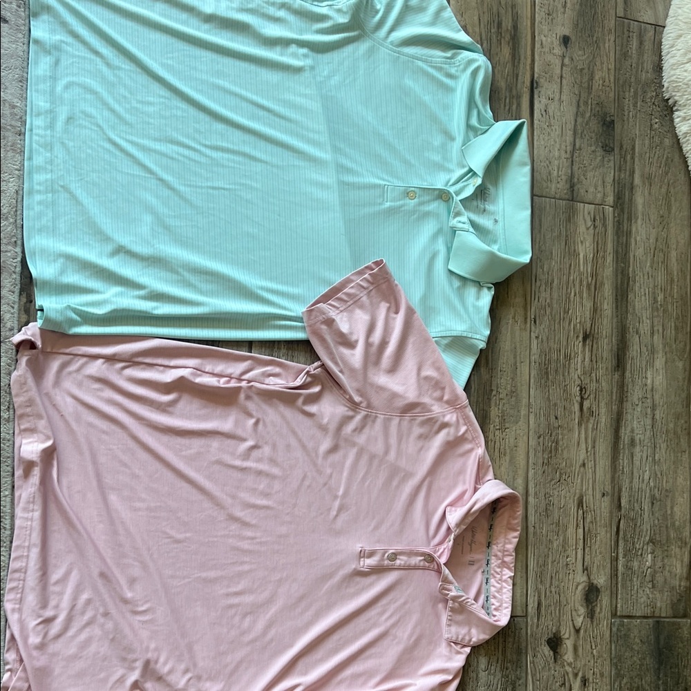 Walter Hagen Mint and Pink Button Down Shirts
